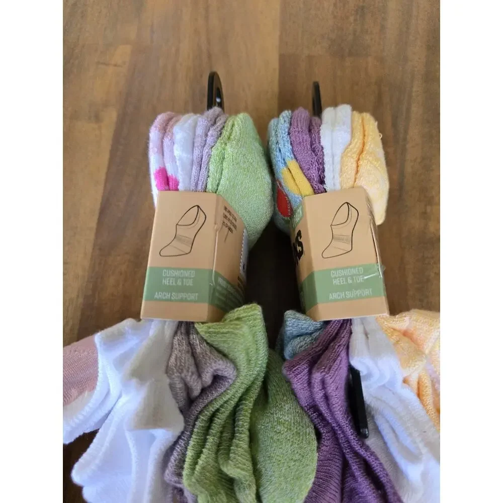 MUK LUKS Women's Dream Step No-Show Liner Socks, 4-Pack Lot of 2